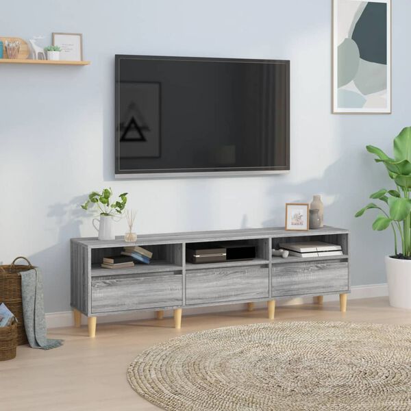 vidaXL Meuble TV Sonoma gris 150x30x44,5 cm bois d'ing&eacute;nierie