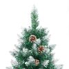 vidaXL Sapin de Noël mince Vert 210 cm PVC et bois de pin massif