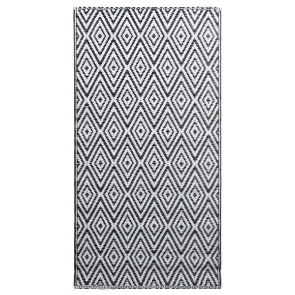 vidaXL Tapis d'ext&eacute;rieur ARAKIL Blanc et noir 160x230 cm PP
