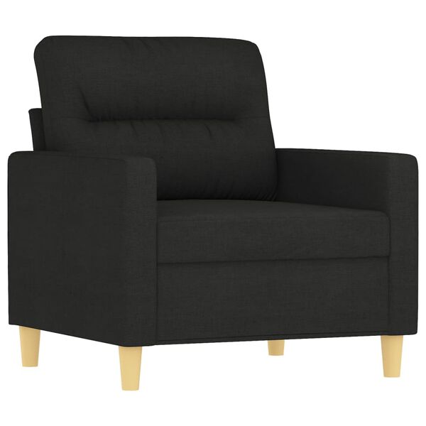 vidaXL Fauteuil avec repose-pied Noir 60 cm Tissu