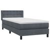 vidaXL Sommier &agrave; lattes de lit et matelas gris fonc&eacute; 80x220 cm velours