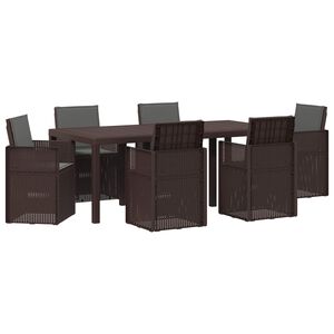 vidaXL Ensemble de salle &agrave; manger pour jardin 7 pc PP