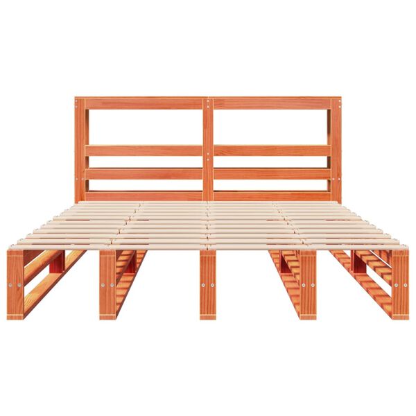 vidaXL Cadre de lit sans matelas cire marron 140x200cm bois pin massif