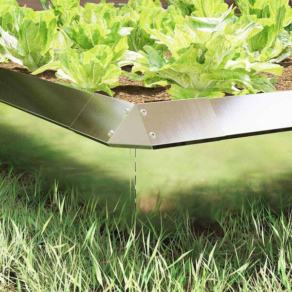 vidaXL Cl&ocirc;ture &agrave; escargots 4 pcs Argent 13,5 x 13,5 x 25 cm