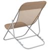 vidaXL Chaises plage pliantes lot de 2 textil&egrave;ne acier enduit poudre