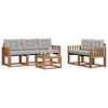 vidaXL Ensemble de canap&eacute;s d'ext&eacute;rieur 6 pcs Gris Naturel et Clair