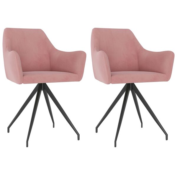 vidaXL Chaises à manger lot de 2 Rose Velours
