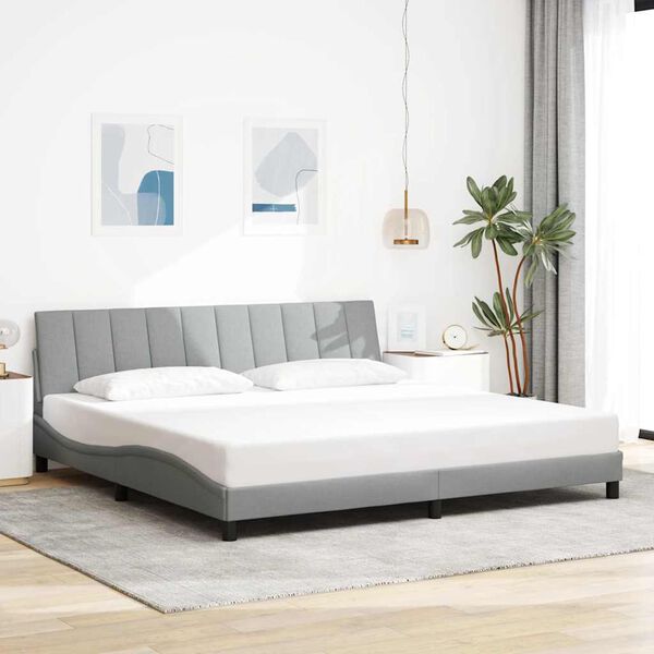 vidaXL Cadre de lit sans matelas Hanko gris clair 200x200 cm tissu