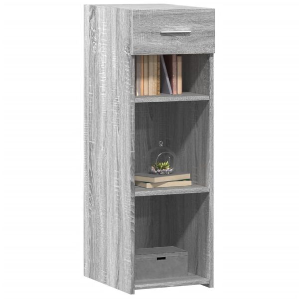 vidaXL Buffet sonoma gris 30x42,5x93 cm bois d'ing&eacute;nierie