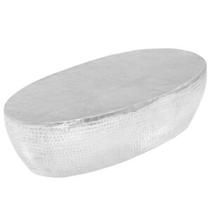 vidaXL Table basse martel&eacute;e Argent&eacute; 100x50x28 cm Aluminium