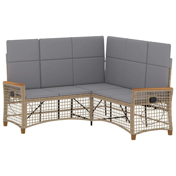 vidaXL Ensemble de canap&eacute;s inclinables de jardin Beige et Gris clair