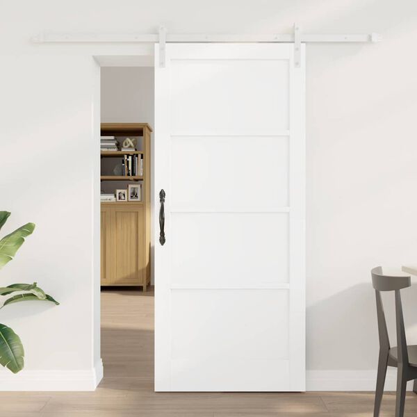 vidaXL Porte coulissante Blanc 86 x 198,5 cm Pin massif