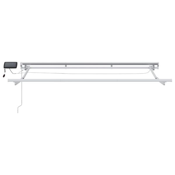 vidaXL Cadre de store manuel avec LEDs Blanc 3,5 x 2 m Aluminium