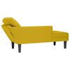 vidaXL Fauteuil long avec coussin et accoudoir droit jaune velours
