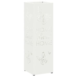 vidaXL Stand de Parapluie de Pluie Blanc 15,5 x 15,5 x 49 cm Acier