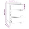 vidaXL Table de chevet blanc 40x35x70 cm bois d&rsquo;ing&eacute;nierie
