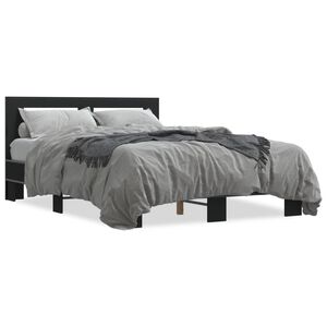 vidaXL Cadre de lit sans matelas noir 135x190 cm