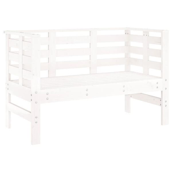 vidaXL Banc de jardin blanc 111,5x53x71 cm bois massif de pin