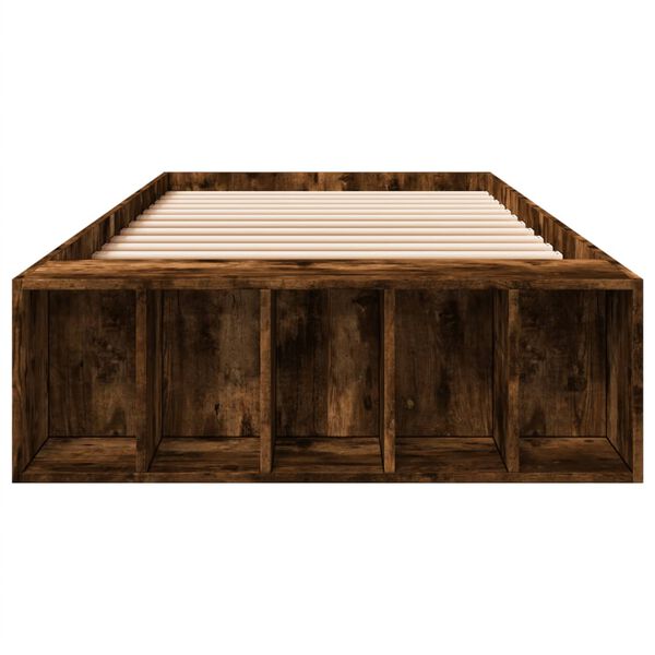vidaXL Cadre de lit sans matelas chêne fumé 75x190 cm
