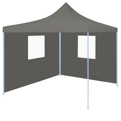 vidaXL Tente de réception pliable avec 2 parois 2x2 m Acier Anthracite