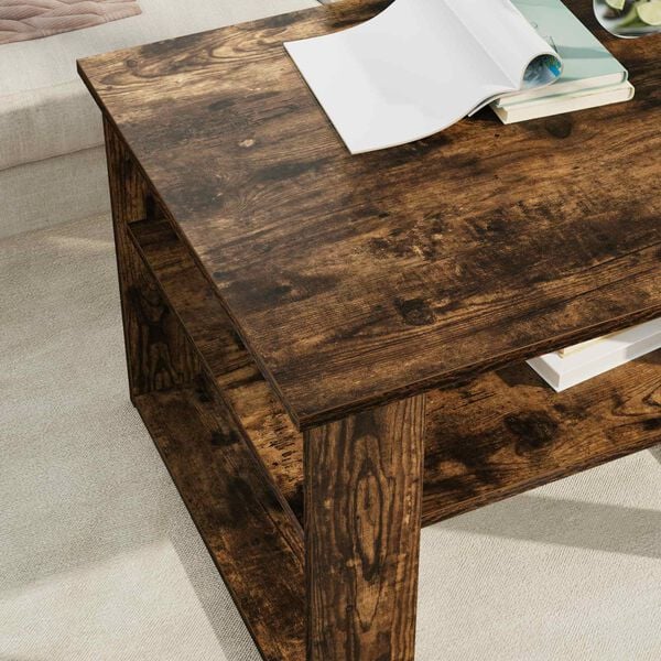 vidaXL Table basse Ch&ecirc;ne fum&eacute; 64 x 54 x 44 cm Bois d'ing&eacute;nierie