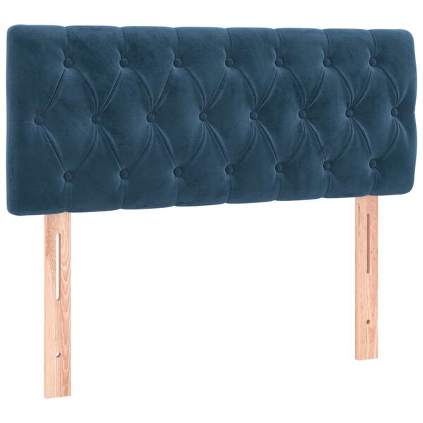 vidaXL T&ecirc;te de lit Bleu fonc&eacute; 90x7x78/88 cm Velours