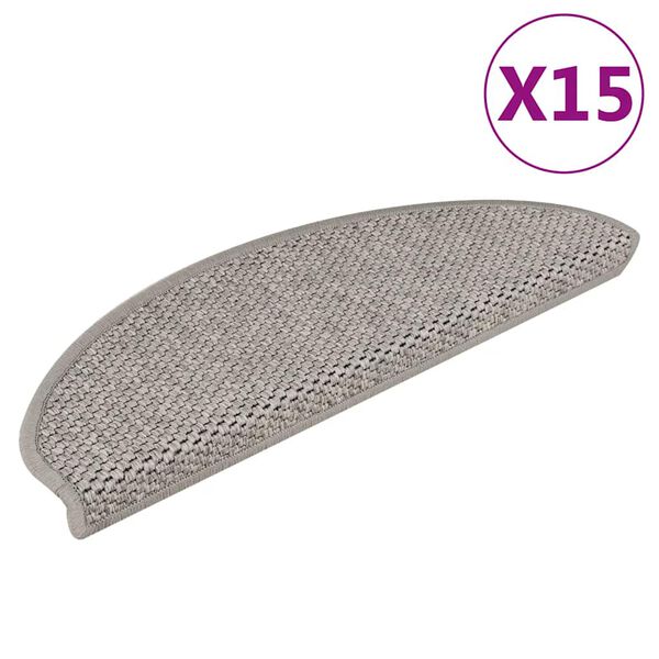 vidaXL Tapis d'escalier autocollants aspect sisal 15 pcs 65x21x4 cm