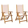 vidaXL Chaises pliables de jardin lot de 2 bois d'acacia et textil&egrave;ne