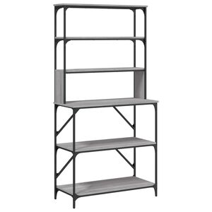 vidaXL Support de boulanger &agrave; 6 niveaux sonoma gris 90x40x180 cm