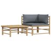 vidaXL Salon de jardin 2 pcs avec coussins gris fonc&eacute; Bambou