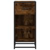 vidaXL Buffet ch&ecirc;ne fum&eacute; 35,5x35x76 cm bois d'ing&eacute;nierie et m&eacute;tal
