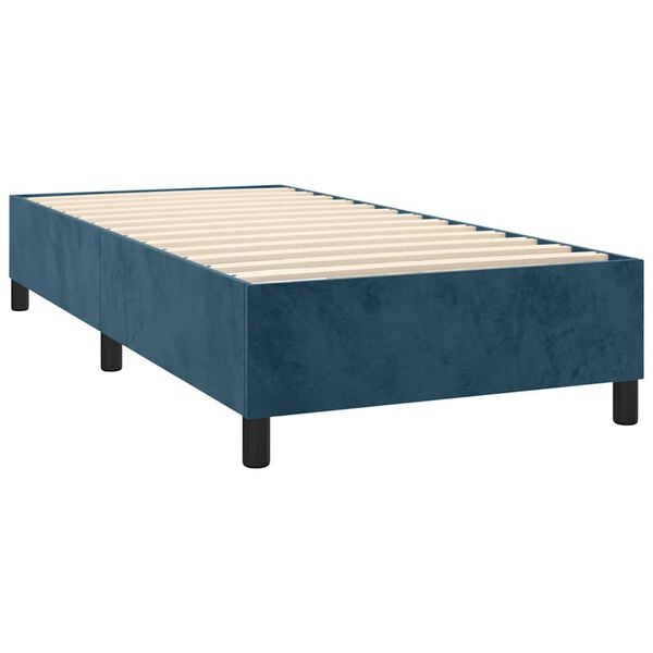 vidaXL Sommier &agrave; lattes de lit avec matelas Bleu fonc&eacute; 90x190 cm
