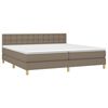 vidaXL Sommier &agrave; lattes de lit avec matelas Taupe 200x200 cm Tissu