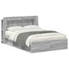 vidaXL Cadre de lit avec rangement Sonoma gris 160 x 200 cm