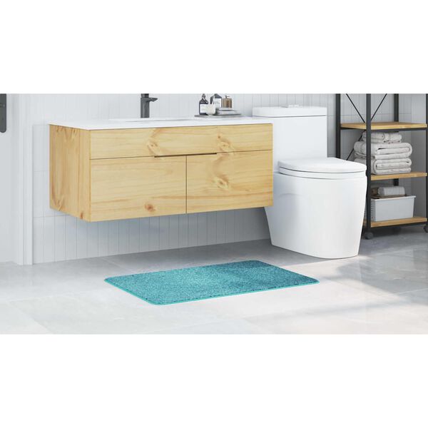 vidaXL Tapis de bain antid&eacute;rapant Turquoise 60 x 90 cm PP