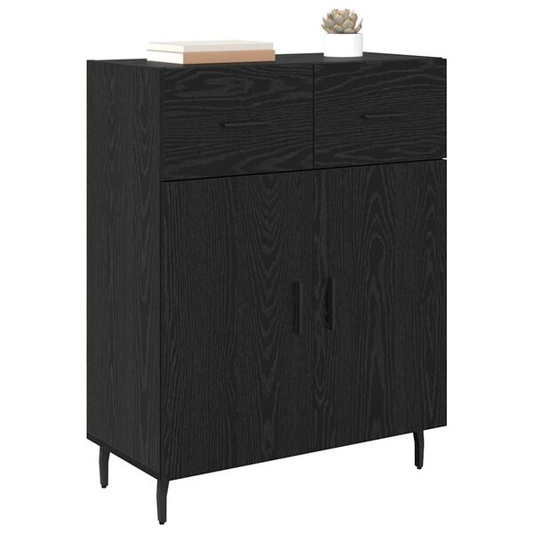 vidaXL Buffet Ch&ecirc;ne noir 69,5 x 34 x 90 cm Bois d'ing&eacute;nierie