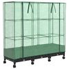 vidaXL Jardini&egrave;re de jardin avec couverture de serre et roues 3 pc PP