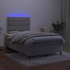 vidaXL Sommier &agrave; lattes de lit avec matelas LED gris clair 120x190 cm