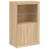 vidaXL Armoire lat&eacute;rale avec lumi&egrave;res LED ch&ecirc;ne sonoma