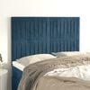 vidaXL T&ecirc;te de lit Bleu fonc&eacute; 144 x 5 x 118/128 cm Velours