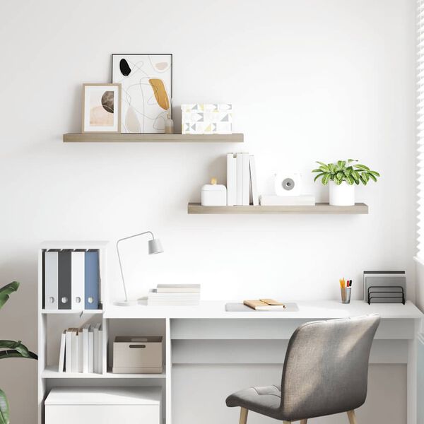 vidaXL &Eacute;tag&egrave;res murales flottantes 2 pcs ch&ecirc;ne 90x23,5x3,8 cm MDF