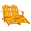 vidaXL Chaise de jardin Adirondack 2 places et pouf Sapin Orange