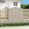 vidaXL Paniers &agrave; gabions arqu&eacute;s 7 pcs 200x30x220/240 cm fer galvanis&eacute;