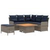 vidaXL Ensembles de meubles 5 pc Gris et bleu marine Rotin PE