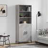 vidaXL Buffet haut Sonoma gris 69,5x34x180 cm Bois d'ing&eacute;nierie