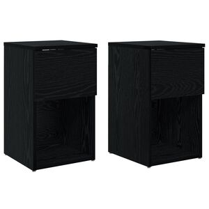 vidaXL Armoire de lit 2 pcs Ch&ecirc;ne noir 29 x 31,5 x 49 cm