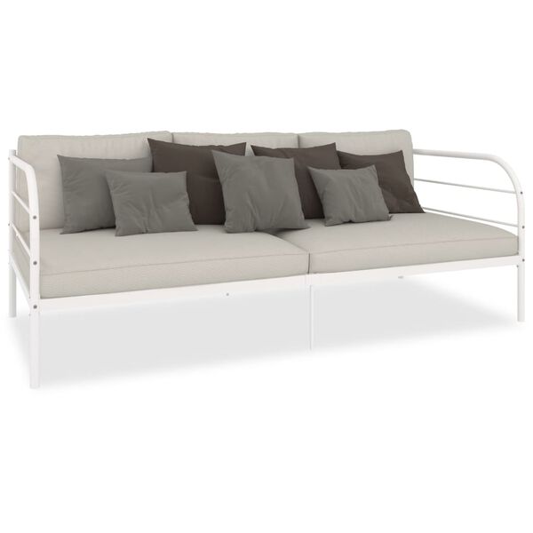 vidaXL Cadre de lit de jour sans matelas blanc métal 90x200 cm
