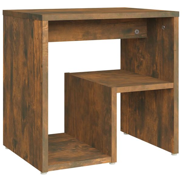 vidaXL Table de chevet Ch&ecirc;ne fum&eacute; 40x30x40 cm Bois d'ing&eacute;nierie