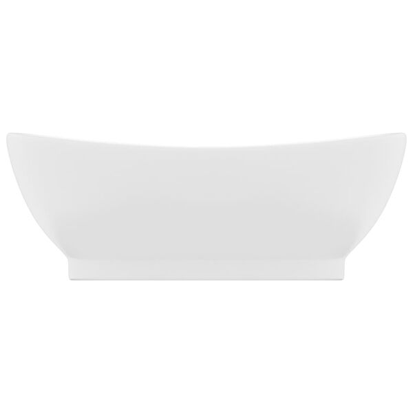 vidaXL Lavabo ovale de luxe &agrave; trop-plein Blanc mat 58,5x39cm C&eacute;ramique