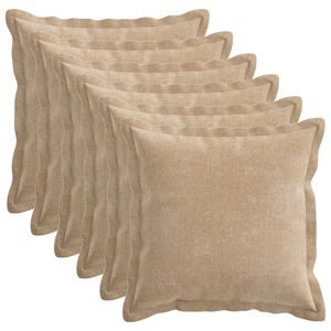 vidaXL Coussin 6 pc HOUTEN Taupe 45 x 45 cm Tissu Chenille